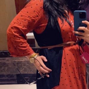 Red gown dress with buttons xl size